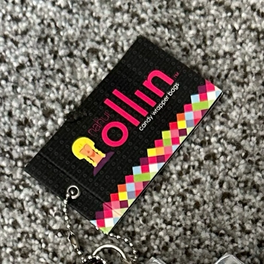 Nahui Ollin Candy Wrapper Bag Silver Clutch Wristlet Small Zippy Bag